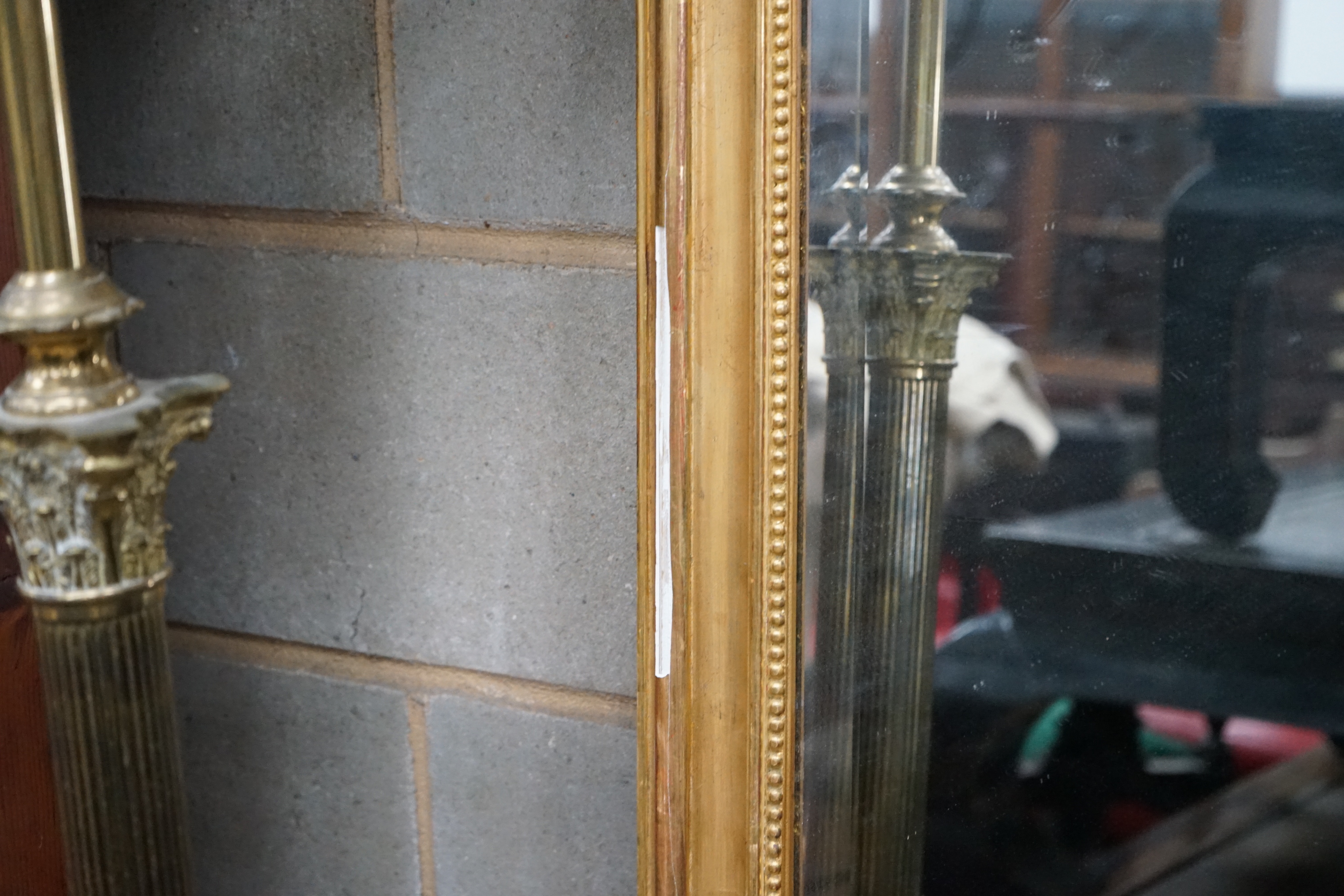 A 19th century French giltwood and gesso overmantel mirror, width 99cm height 160cm